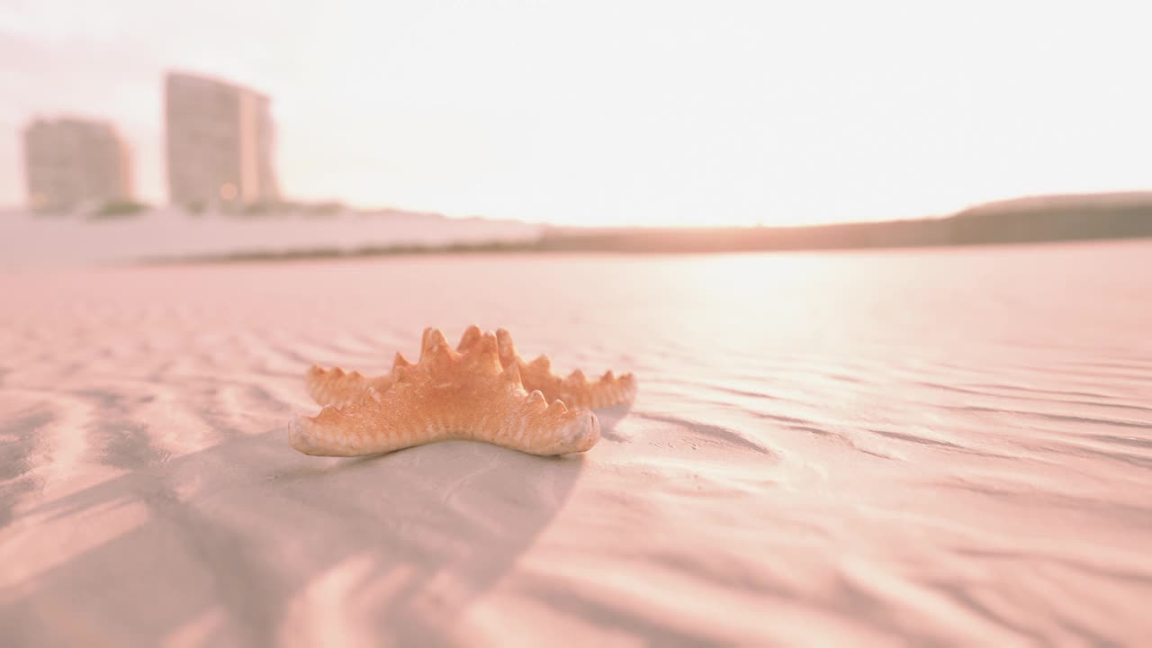 海滩上的海星视频素材