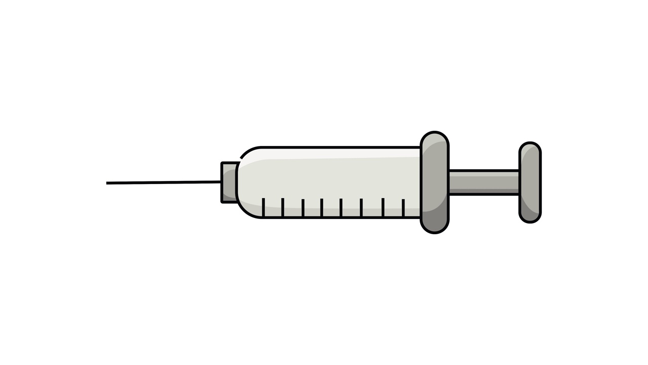 动画形成一个注射器图标视频素材