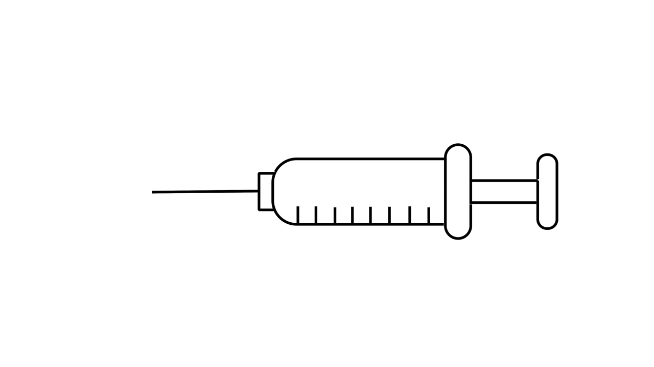 注射器图标的动画草图视频素材