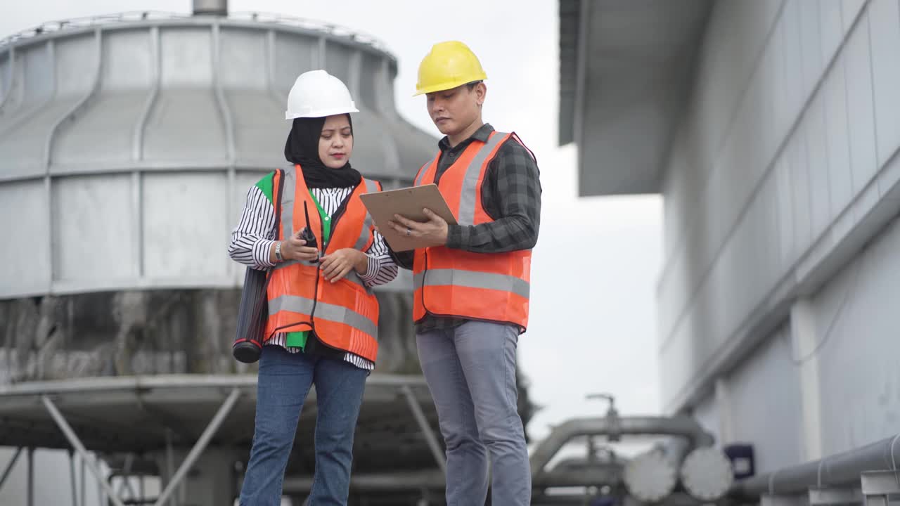 建筑工地的建筑师和工程师视频素材