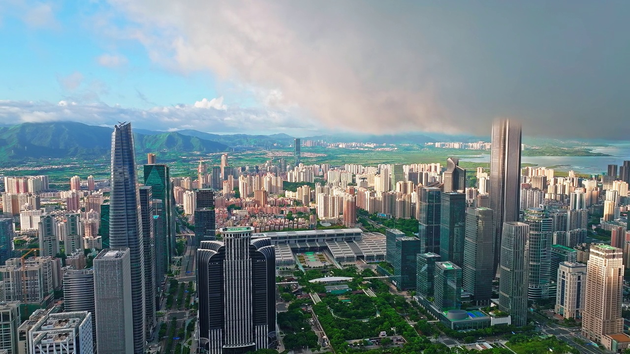 深圳天际线和摩天大楼风景视频素材