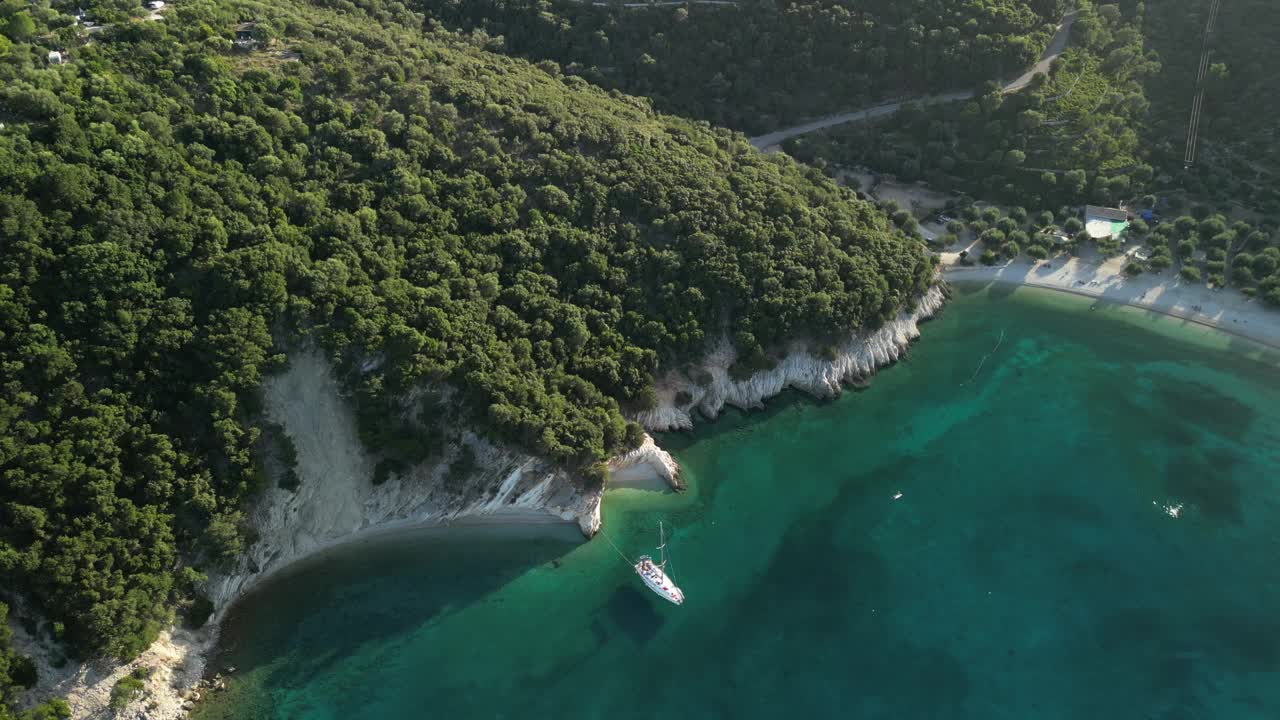 美丽的海滩和爱奥尼亚岛海岸视频素材