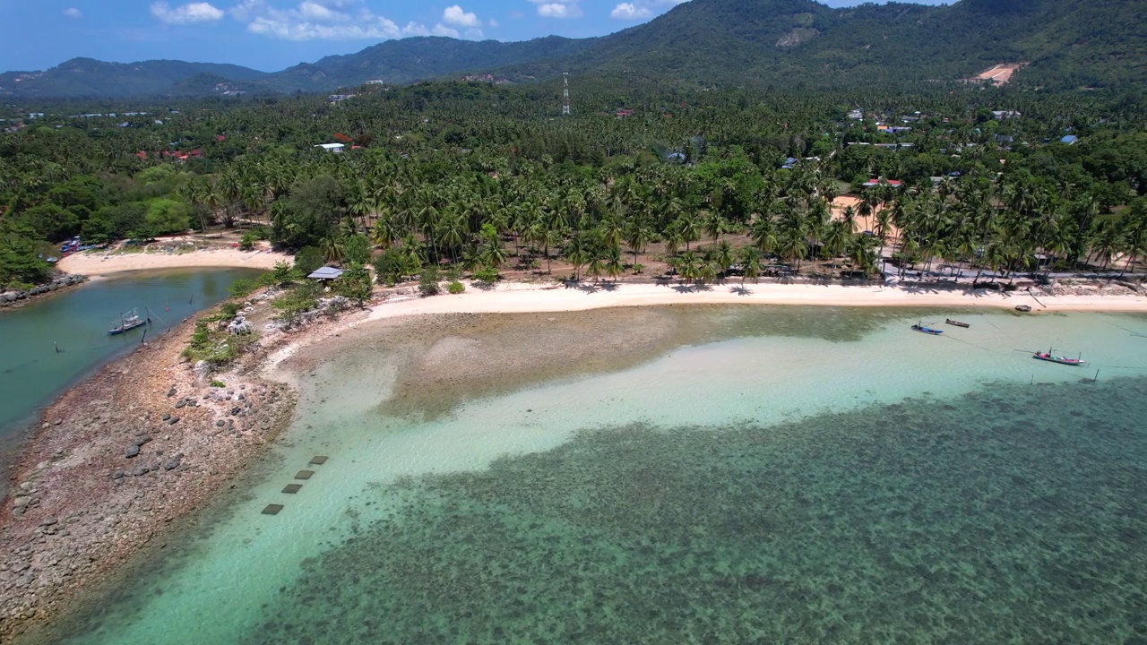 泰国苏梅岛班泰海滩鸟瞰图视频素材