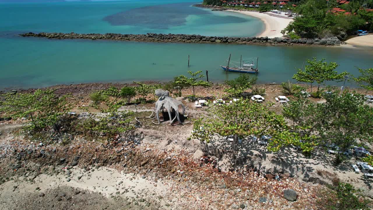 泰国苏梅岛班泰海滩鸟瞰图视频素材