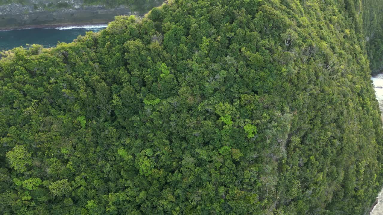 航拍照片揭示了巴厘岛努沙佩尼达的克林金海滩视频素材