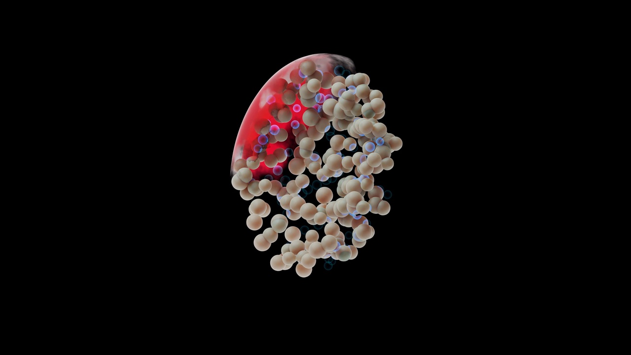 红细胞血红蛋白和氧分子溶解视频素材