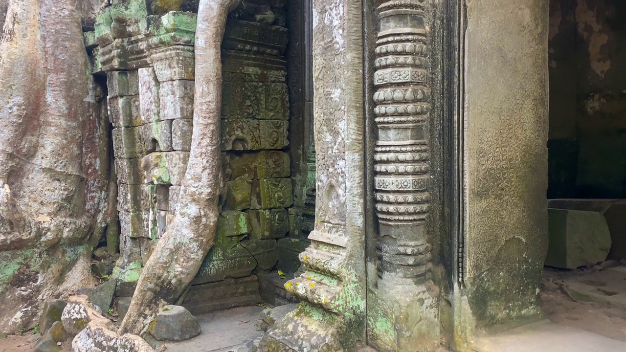 塔普罗姆，一座神秘的高棉文明寺庙，位于柬埔寨吴哥的领土上视频素材