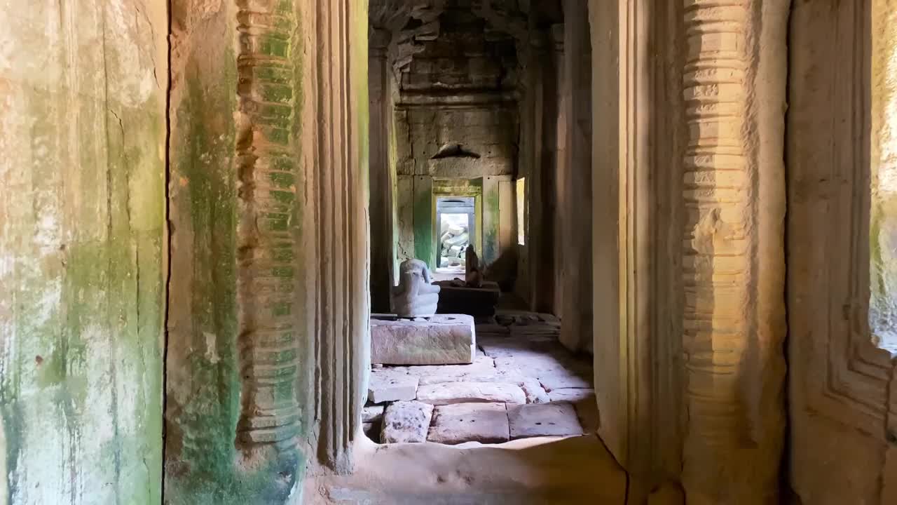 塔普罗姆，一座神秘的高棉文明寺庙，位于柬埔寨吴哥的领土上视频素材