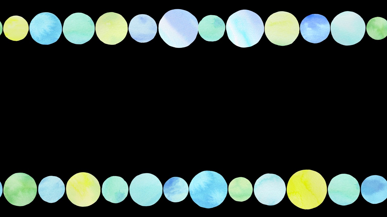 一个循环动画的可爱框架的彩色水彩点水平移动。视频素材