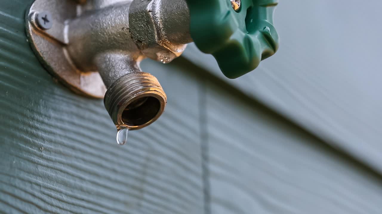 漏水的外部水龙头视频下载