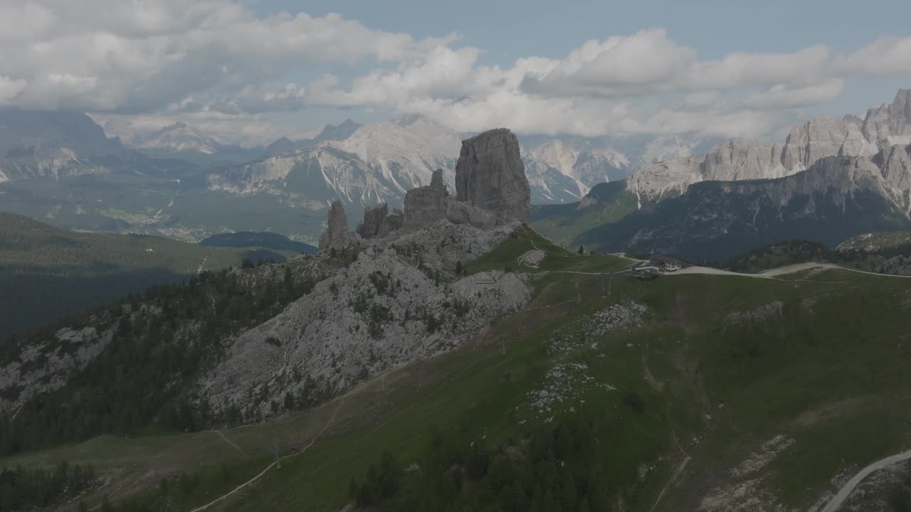 鸟瞰Cortina d’ampezzo, Trentino，南蒂罗尔，意大利。视频素材