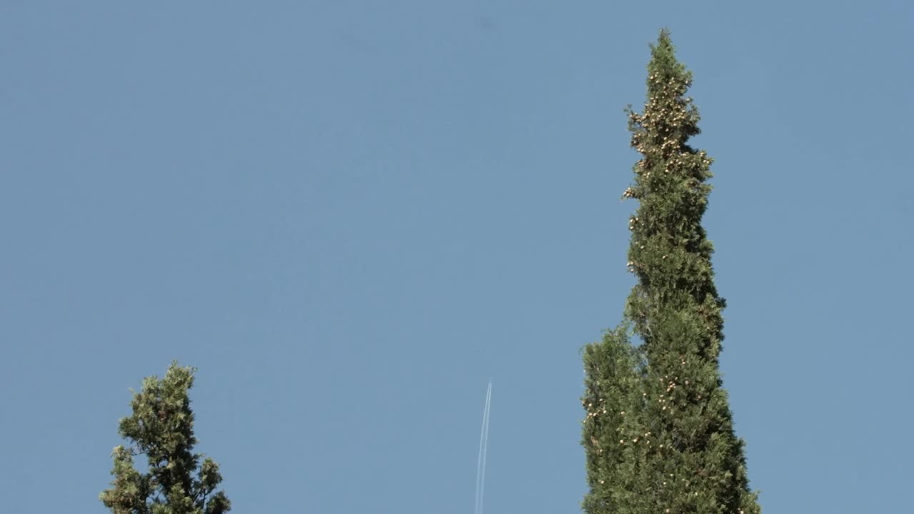 飞机在天空中留下痕迹视频下载