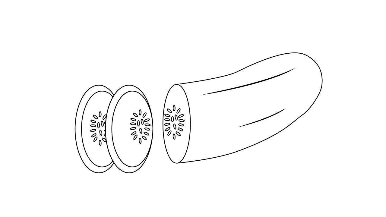 动画形成了一个黄瓜图标的草图视频素材