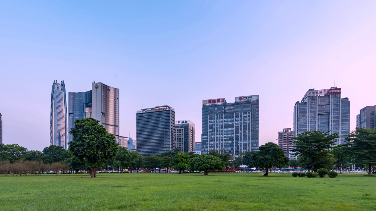 现代中国建筑景观街道景观视频素材