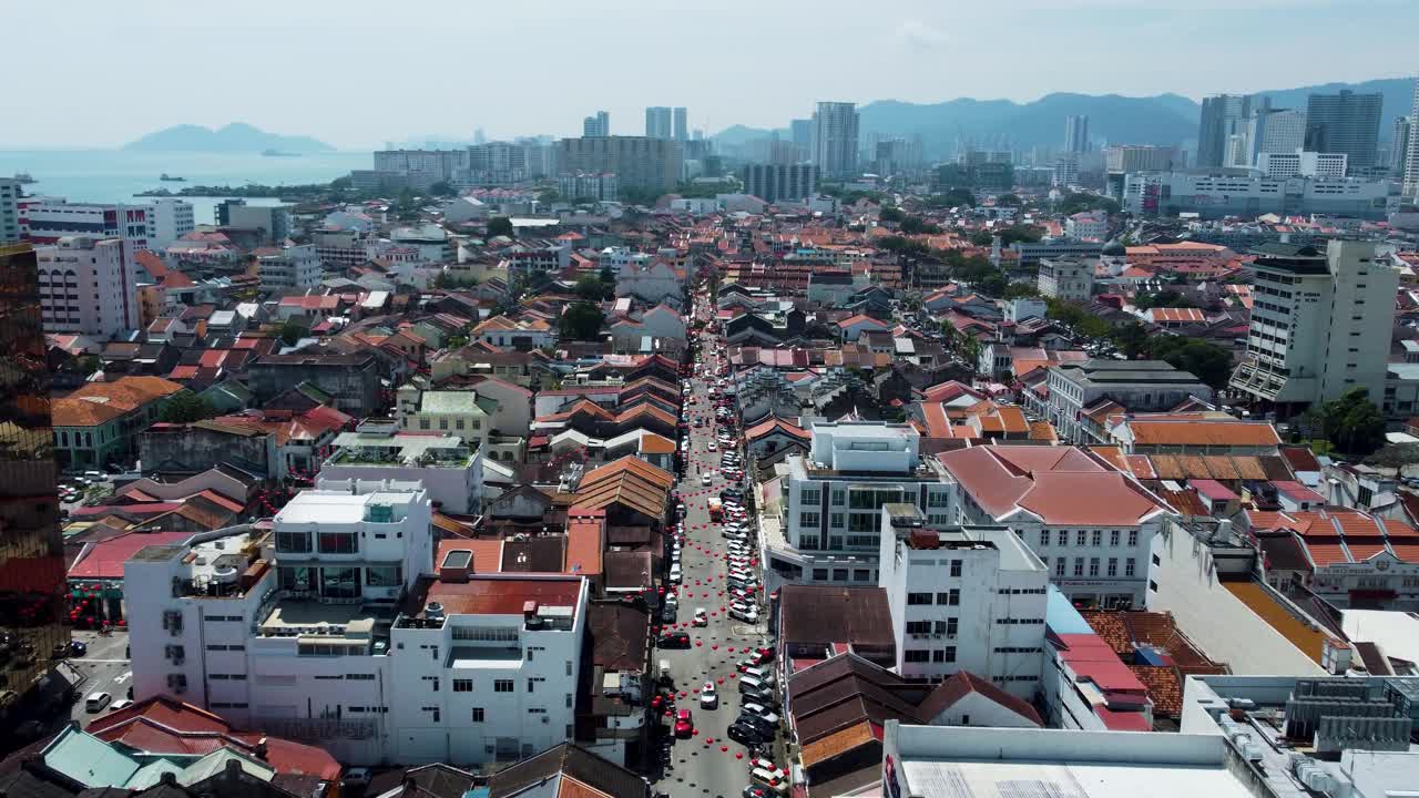 Lebuh King街，位于乔治城联合国教科文组织遗址的历史核心视频素材