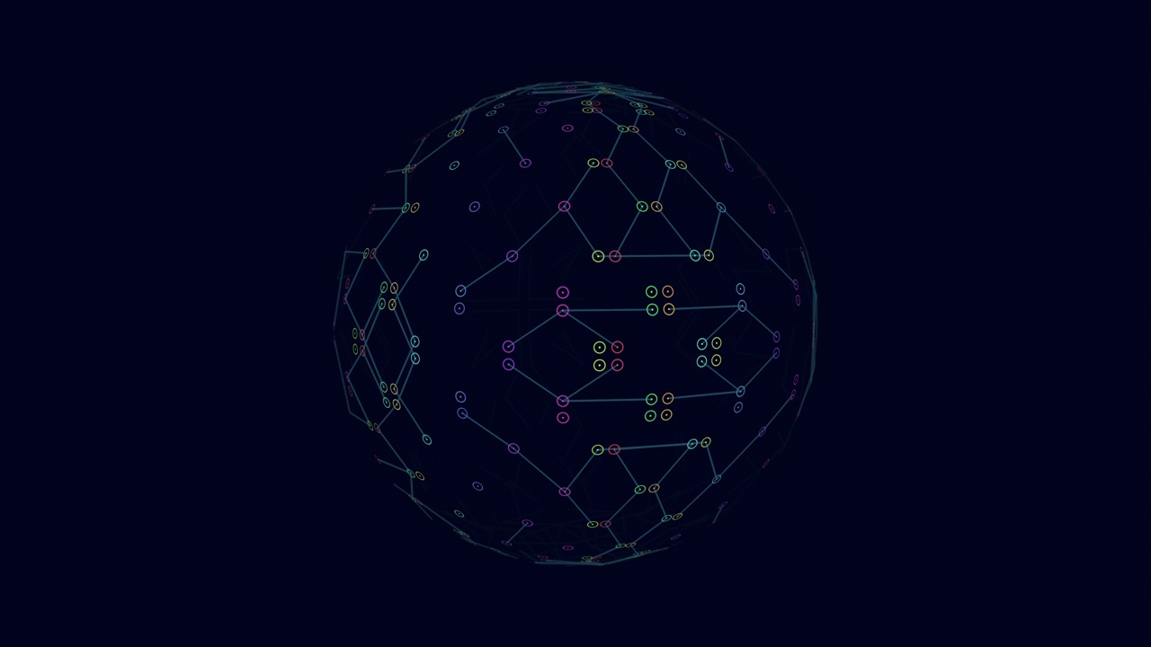 抽象三维球体连接线和点视频素材