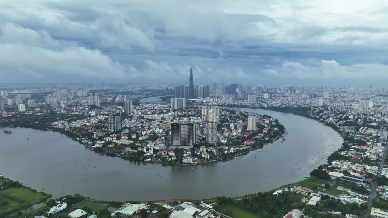 越南胡志明市鸟瞰图。视频素材