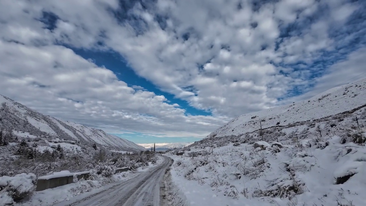 雪后山路视频素材