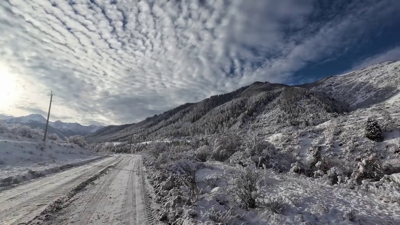 雪后山路视频素材