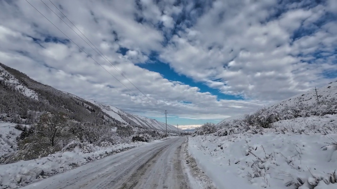 雪后山路视频素材