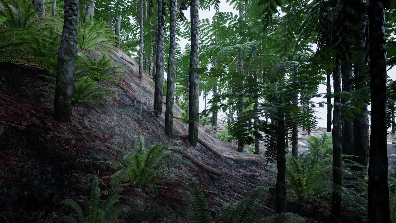 雨落在雨林的湖边视频下载