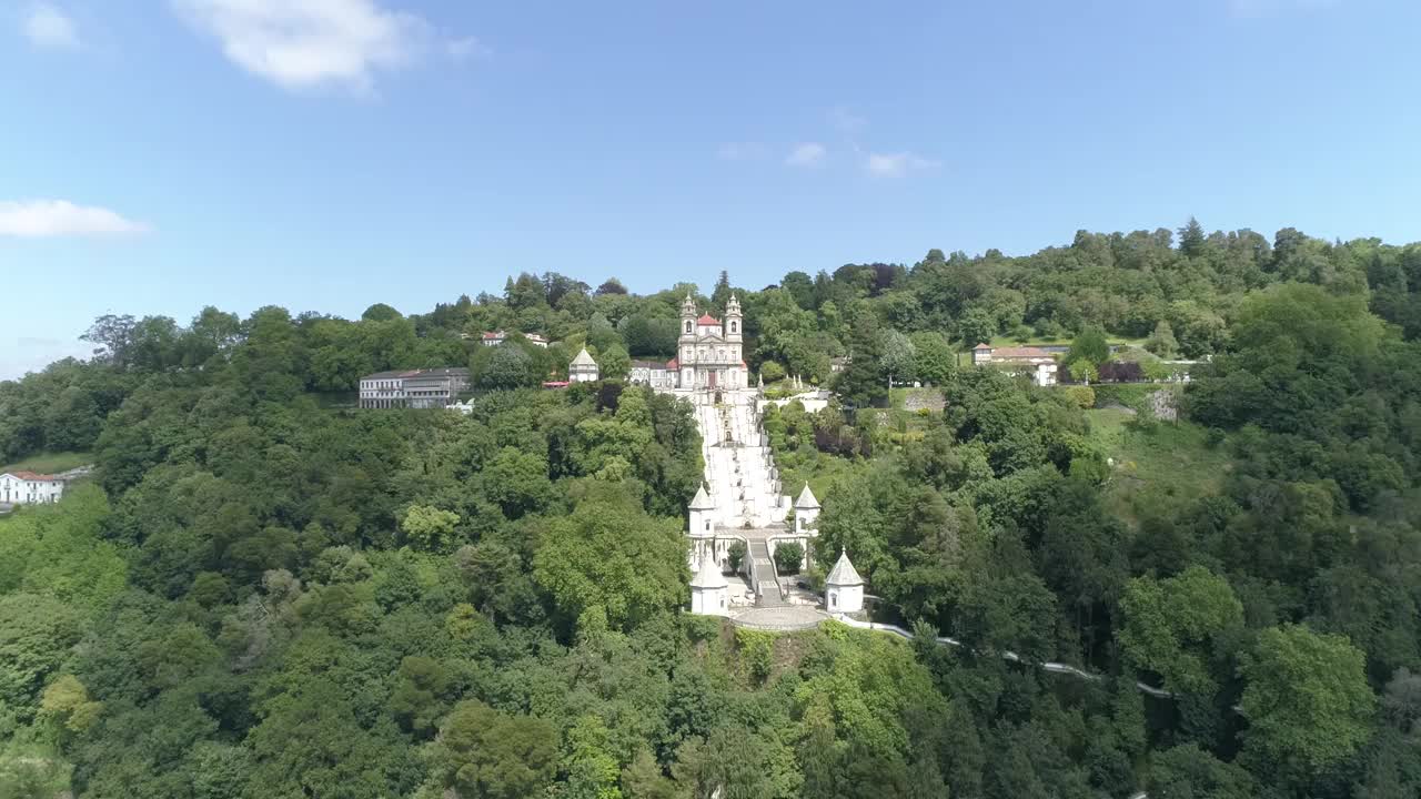 葡萄牙圣所《布拉加山的耶稣降生》航拍视频素材