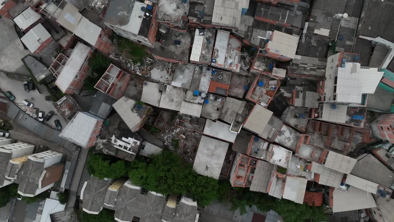圣保罗贫民窟，无人机视频素材