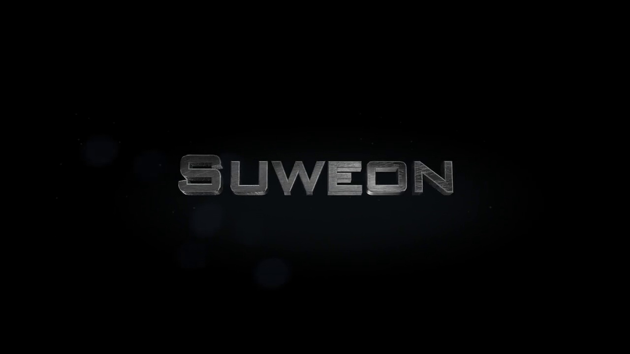 Suweon 3D标题字制作与金属动画文本透明黑色视频素材