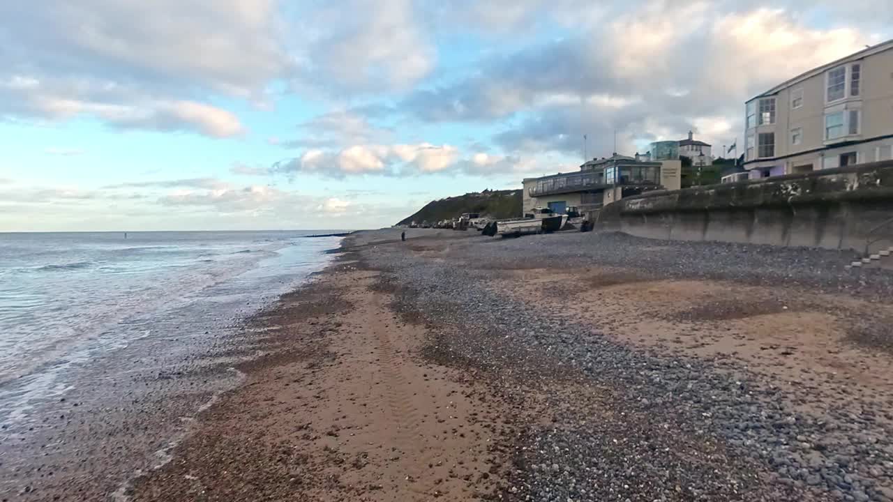 北诺福克海岸的克罗默海滩视频素材