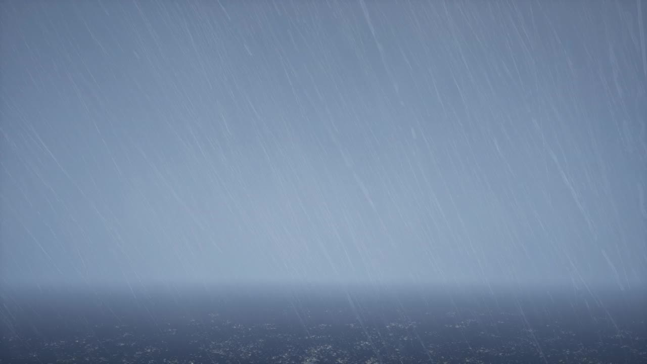 强暴雨覆盖，在黑色背景上覆盖降雨视频下载