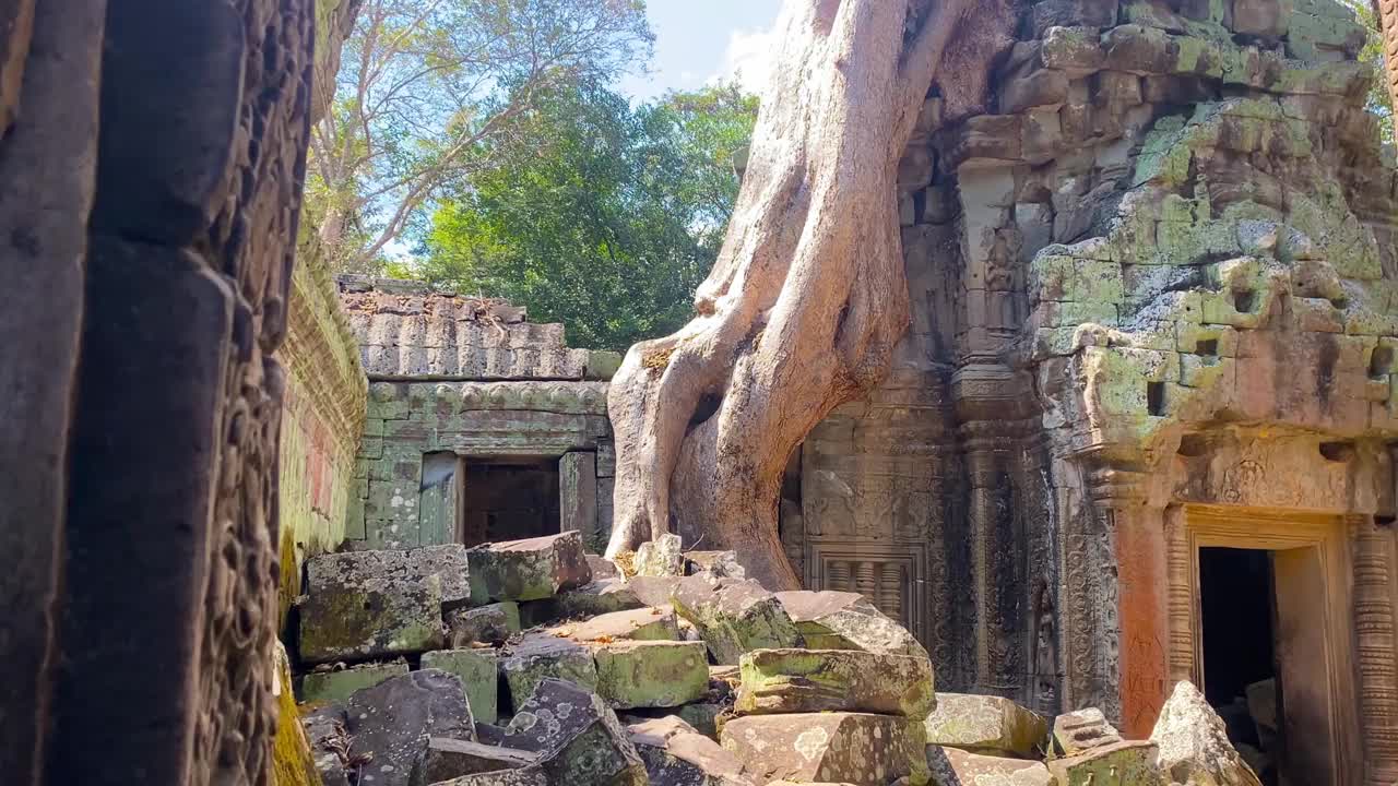 塔普罗姆，一座神秘的高棉文明寺庙，位于柬埔寨吴哥的领土上视频素材