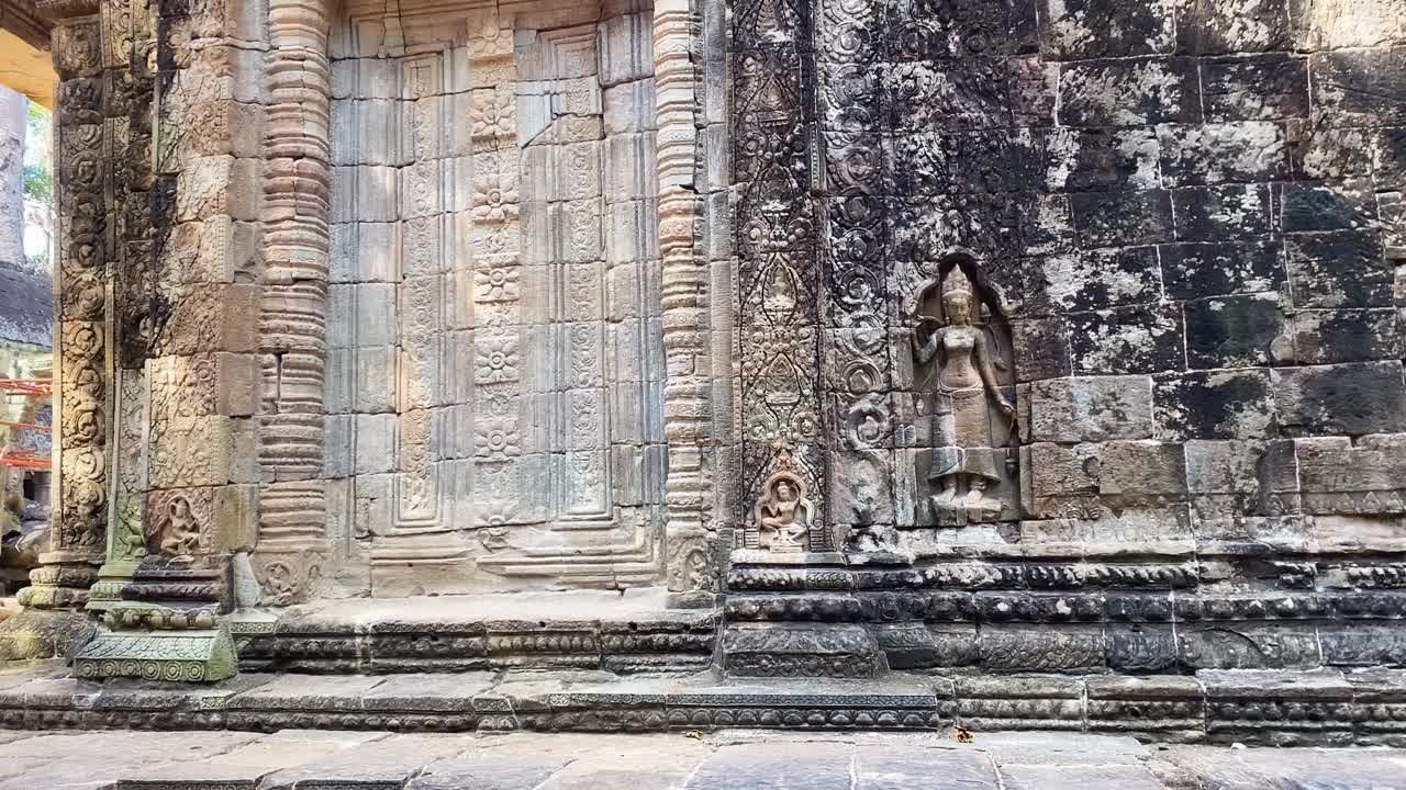 塔普罗姆，一座神秘的高棉文明寺庙，位于柬埔寨吴哥的领土上视频素材