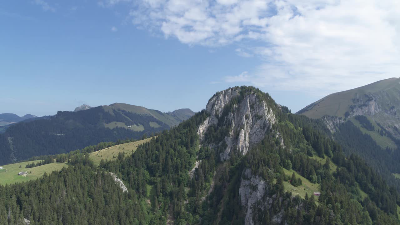 高山宁静:探索欧洲迷人的景观与乡村农场-空中视频下载