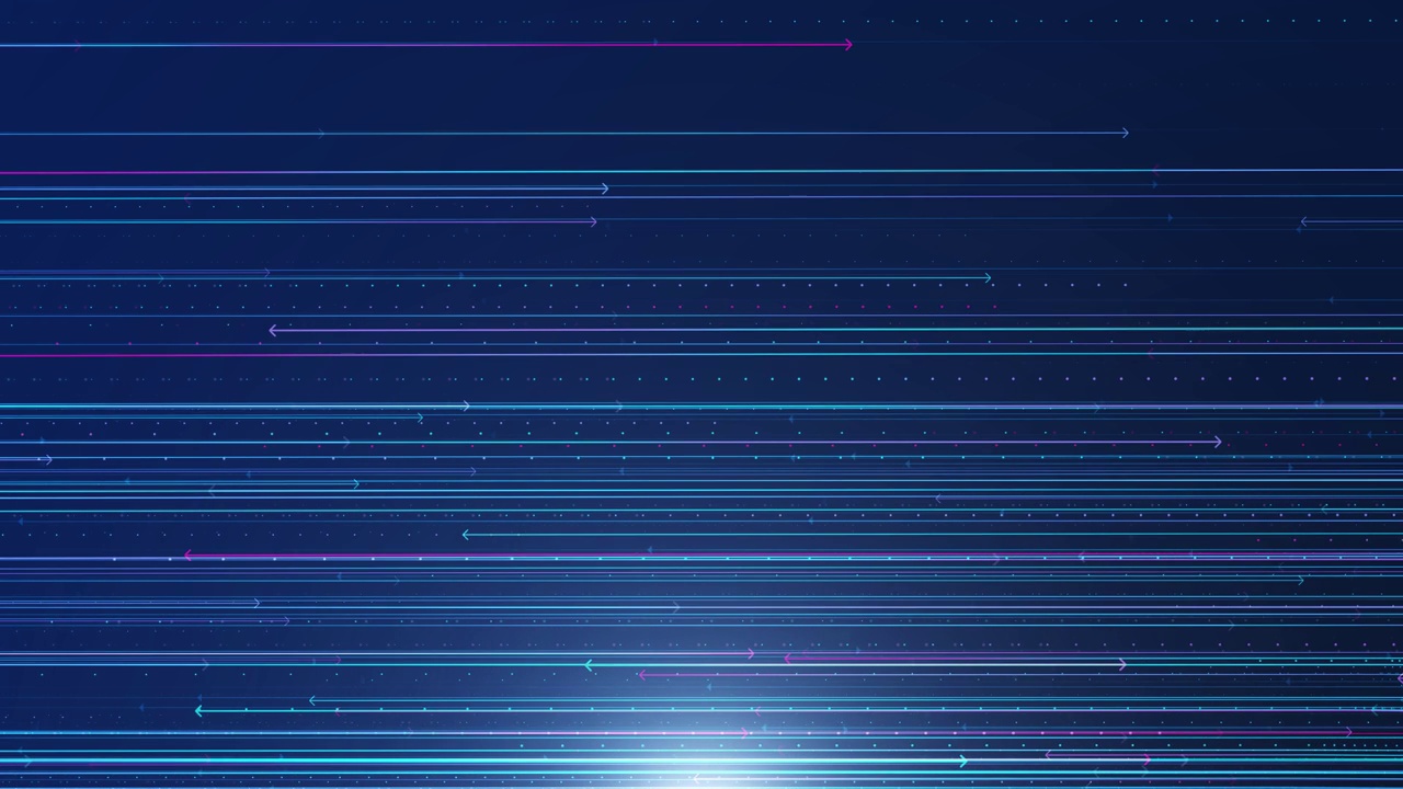 4K未来粒子束流，数字数据流。动态模式与功率射线和光视频素材