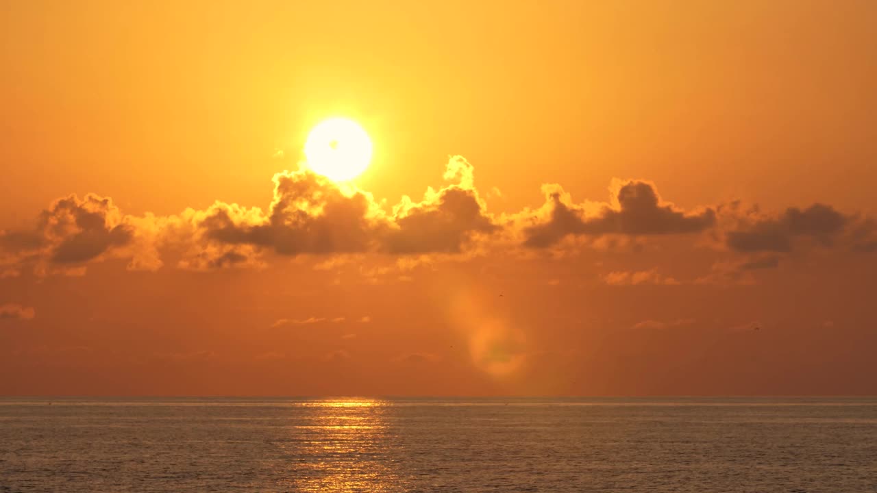 海上日落时的时间流逝视频下载