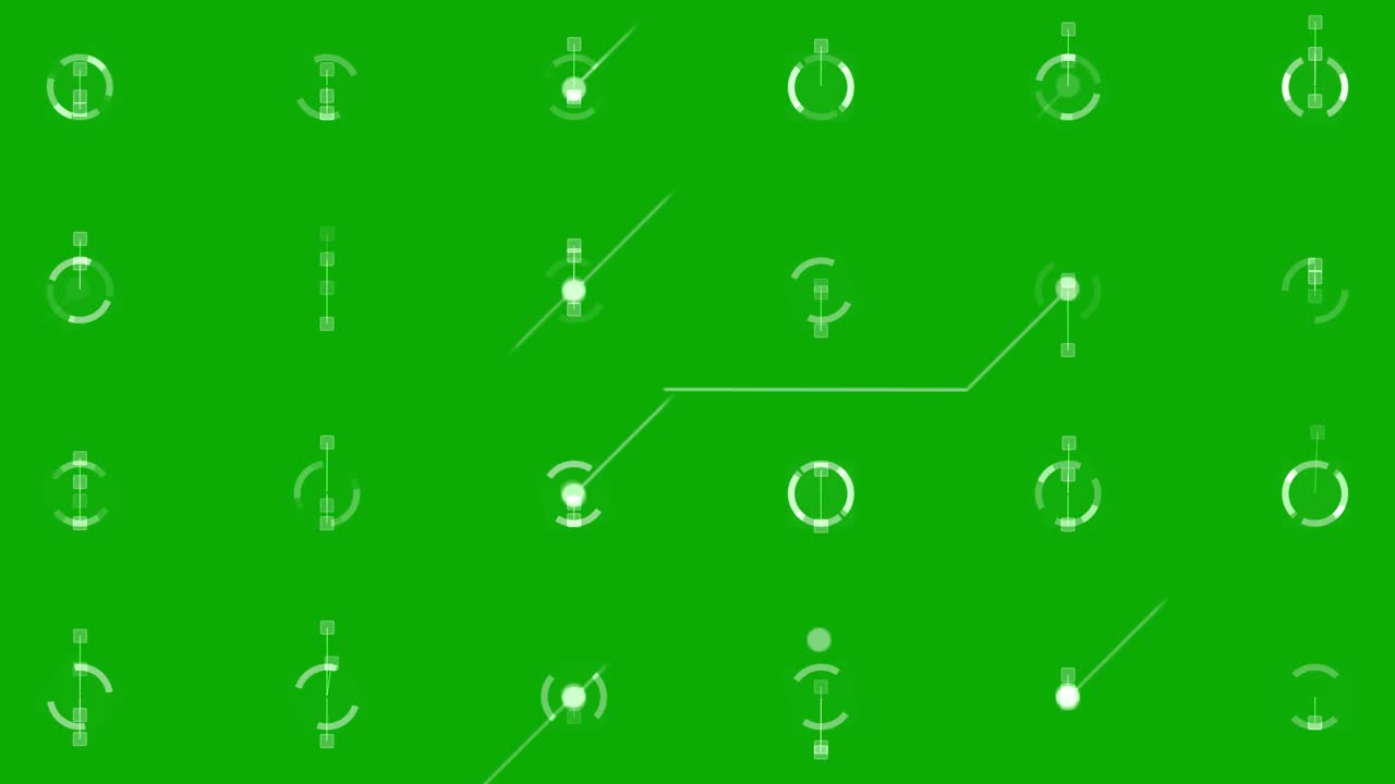 数字电路线路运动图形与绿色屏幕背景视频素材