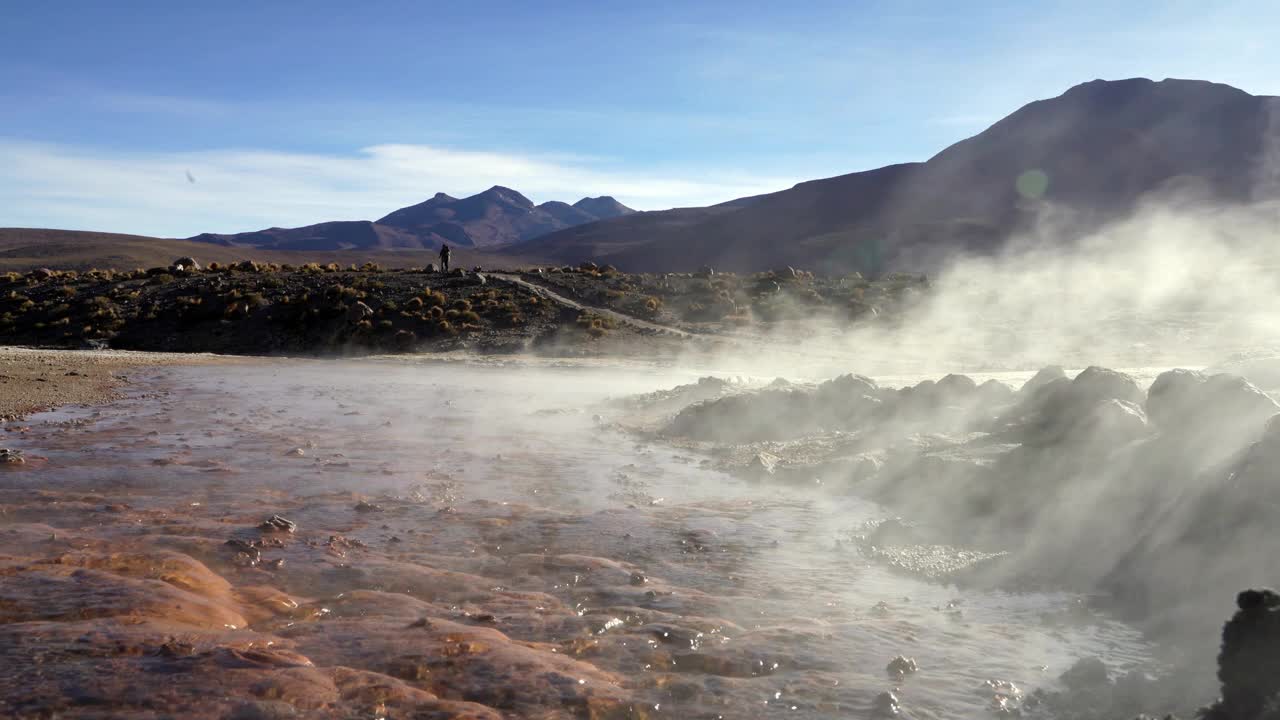 埃尔塔蒂奥火山的喷气孔和间歇泉视频素材