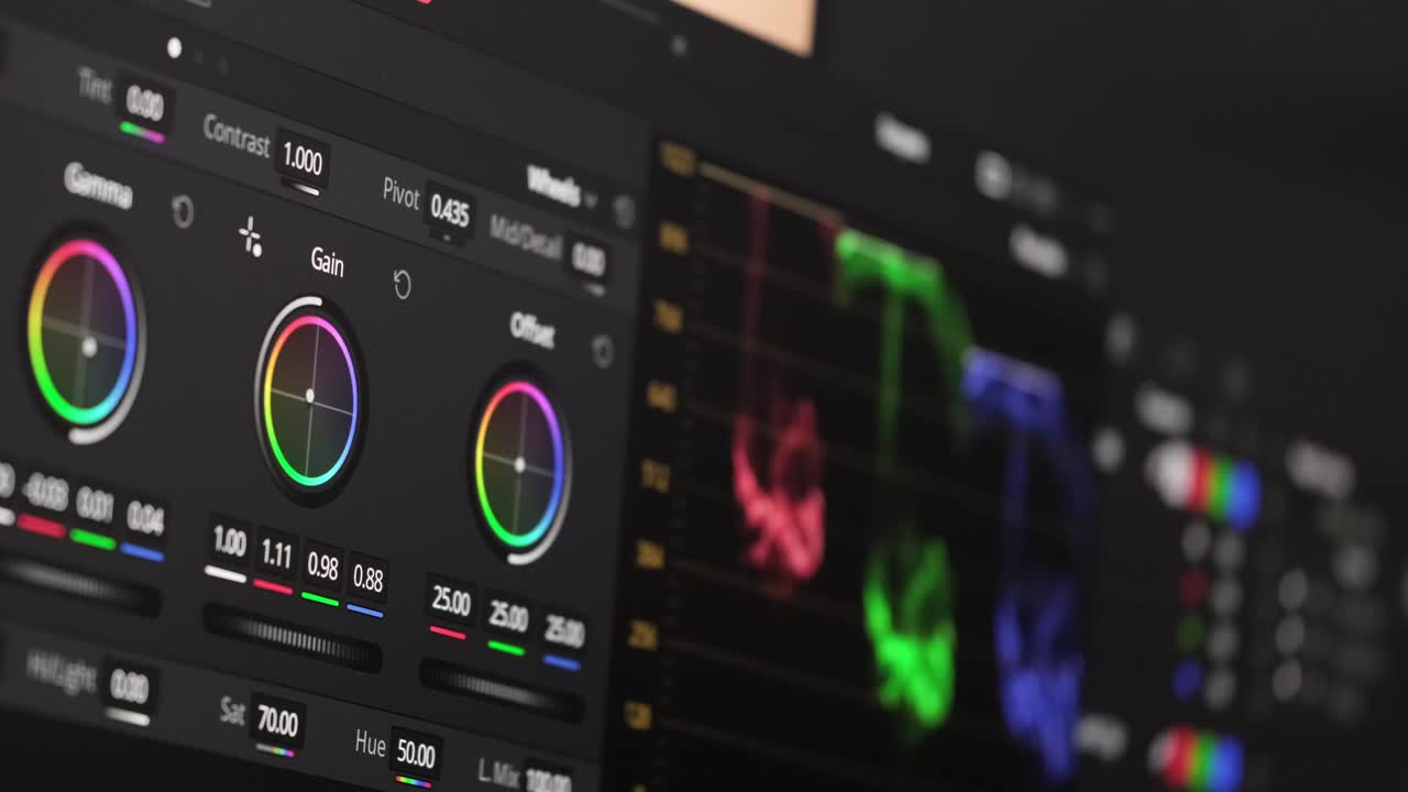 色彩校正、编辑和制作过程用专业软件视频下载