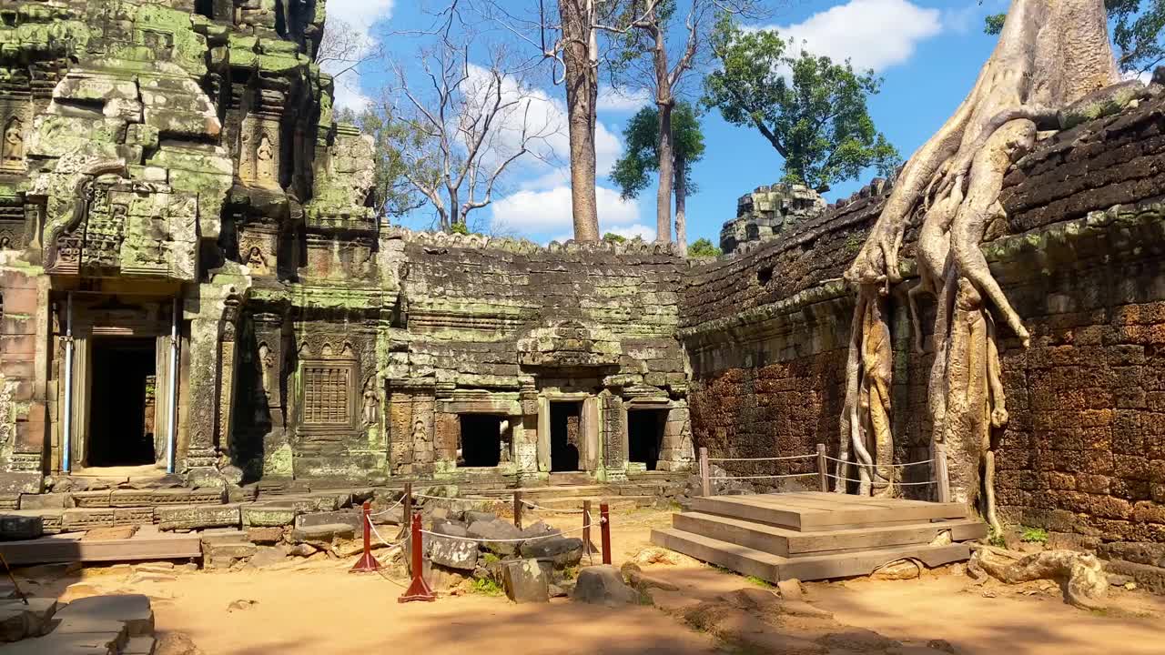 塔普罗姆，一座神秘的高棉文明寺庙，位于柬埔寨吴哥的领土上视频素材