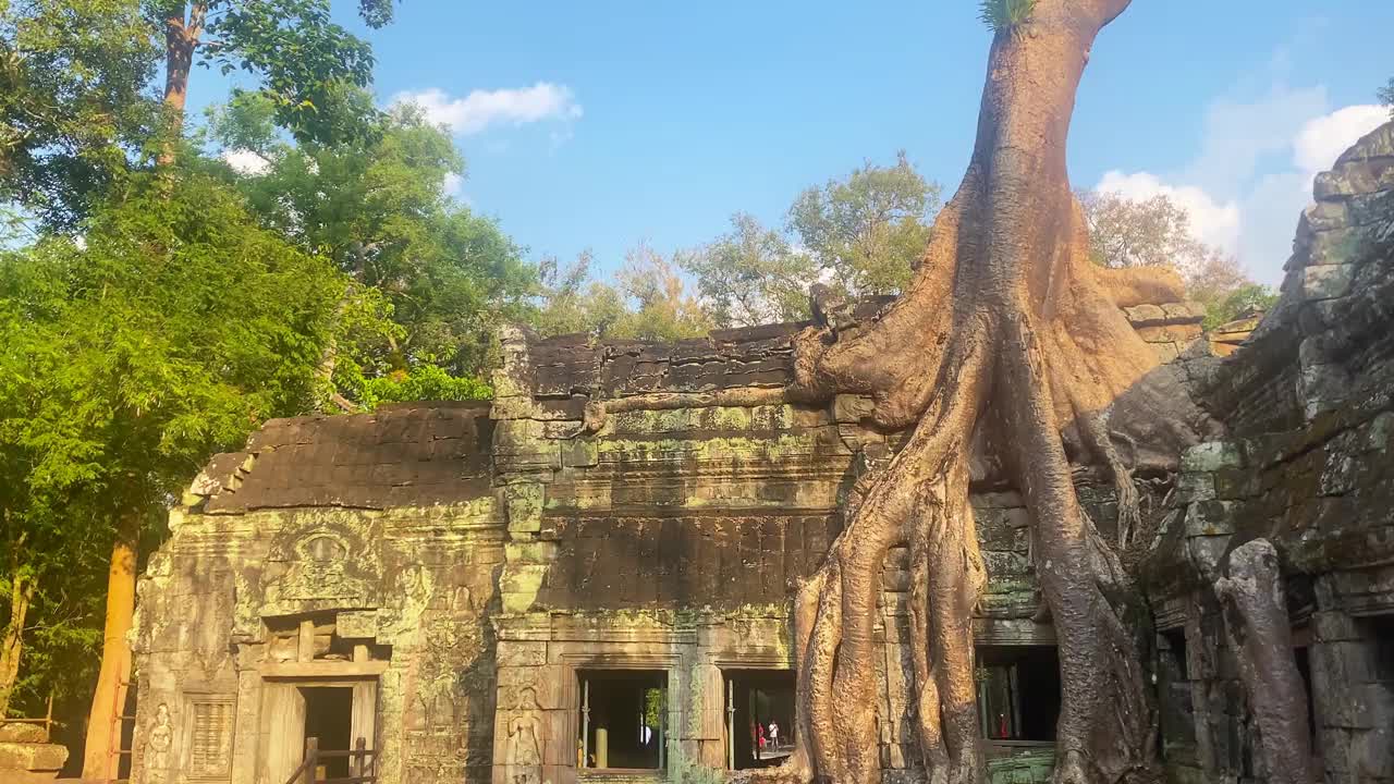 塔普罗姆，一座神秘的高棉文明寺庙，位于柬埔寨吴哥的领土上视频下载