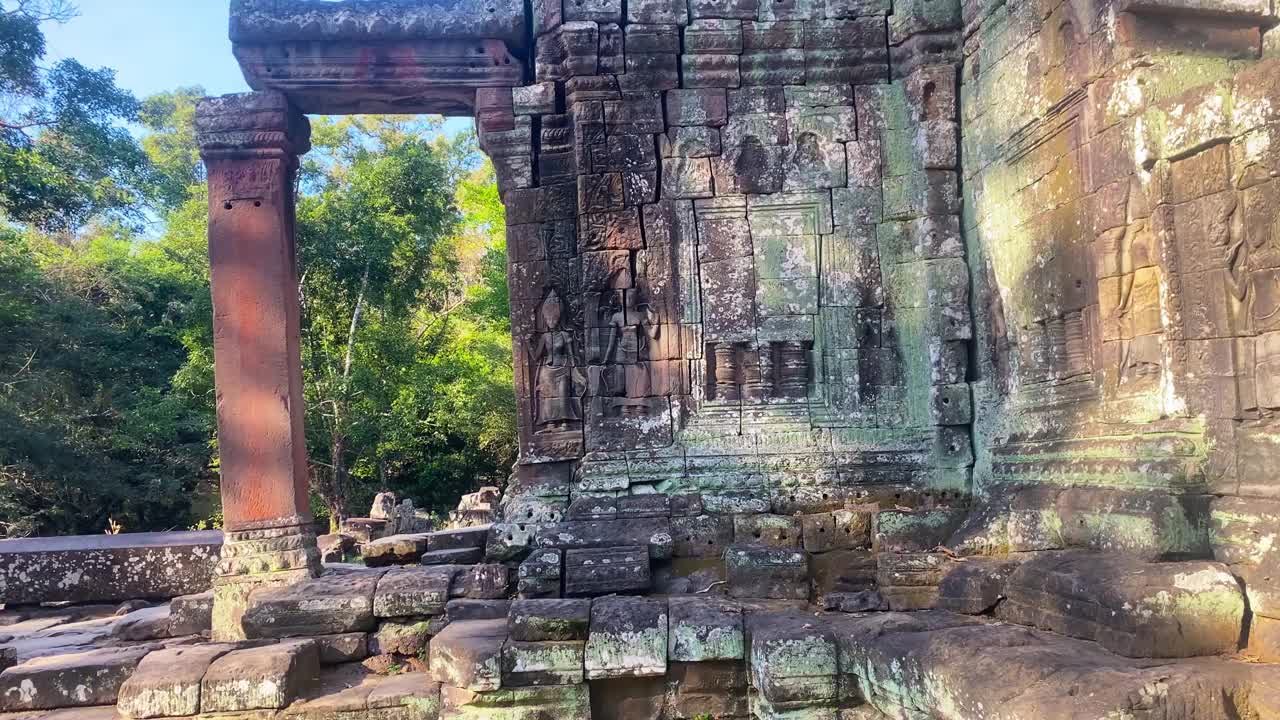 塔普罗姆，一座神秘的高棉文明寺庙，位于柬埔寨吴哥的领土上视频下载