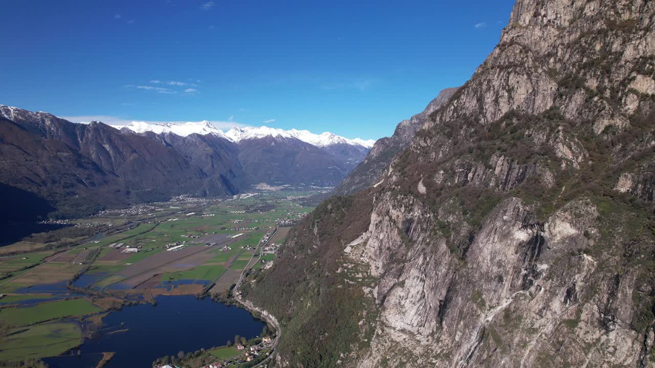 令人叹为观止的科莫湖山谷和雄伟的意大利山脉的景观视频素材