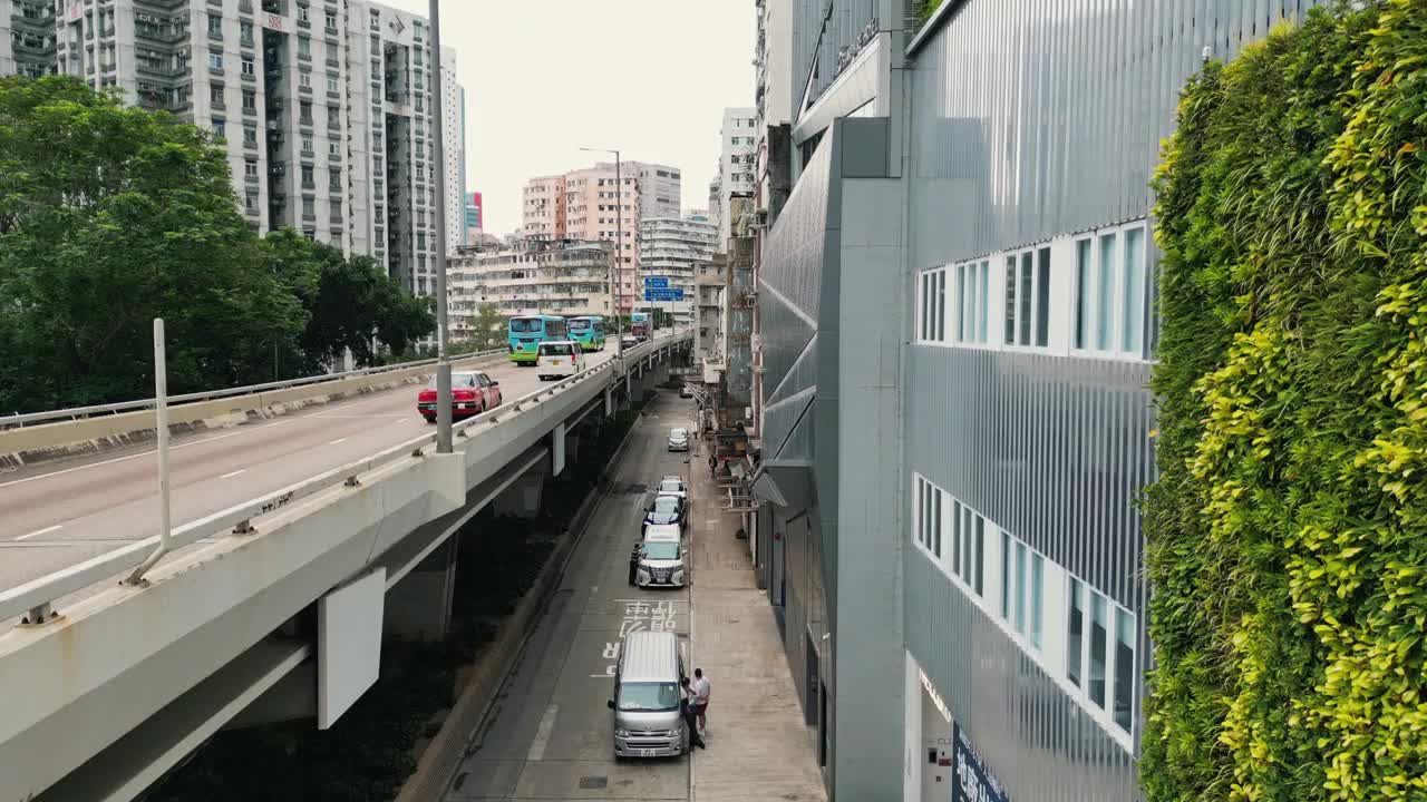 香港街道交通鸟瞰图视频素材