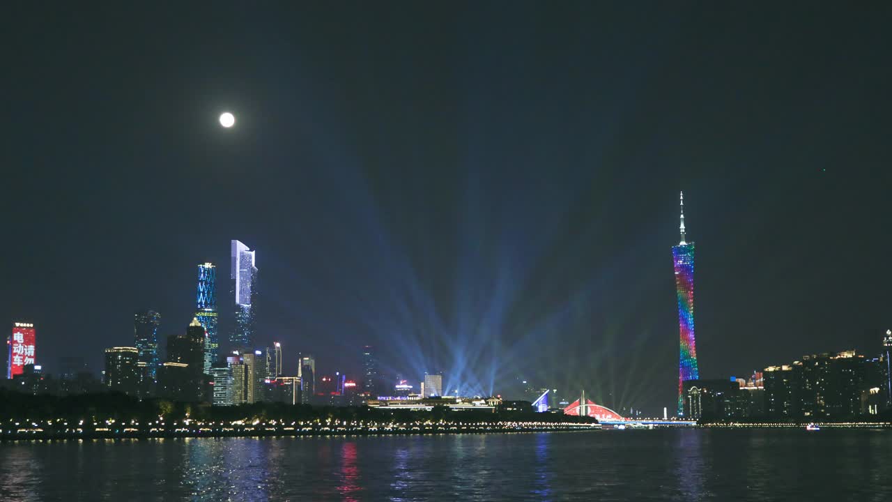 中国广州珠江夜游视频素材