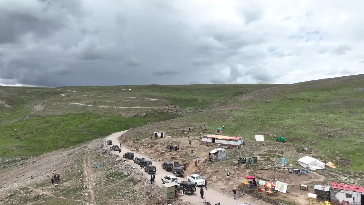 Deosai Skardu的崎岖地形，巴基斯坦。鸟瞰图视频素材