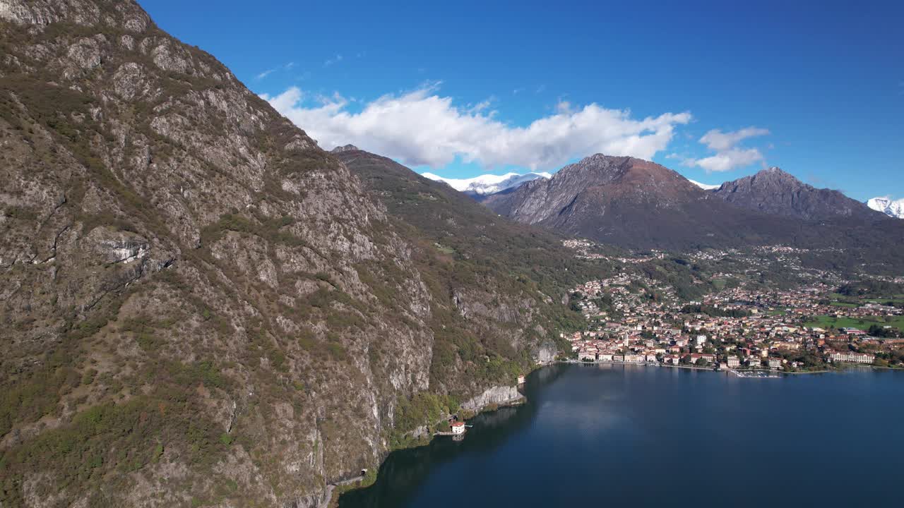 意大利科莫湖和迷人山城的宁静景色视频素材