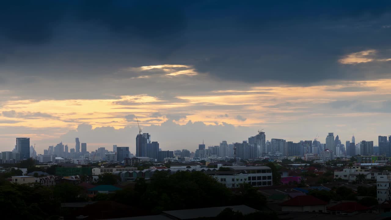 日落时分的城市夜景视频下载