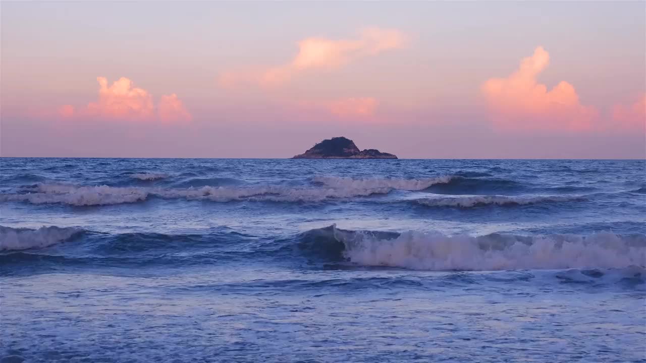 海岛日落海浪视频下载