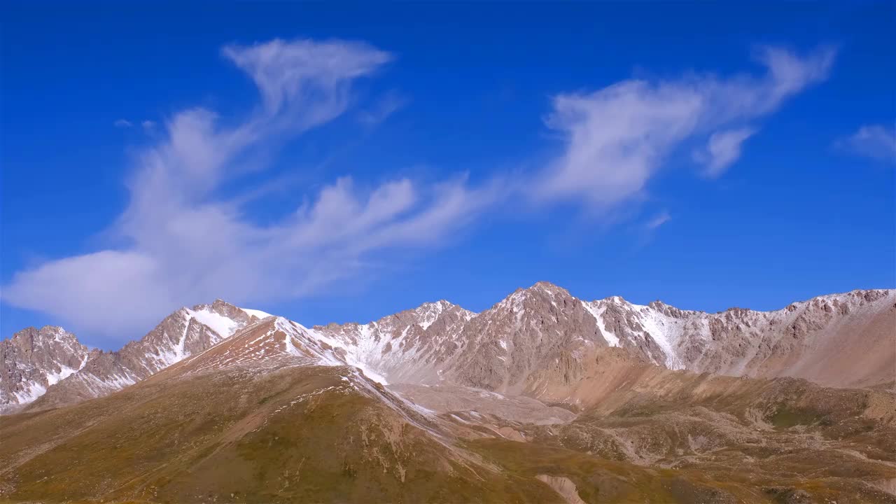 山峰，高地，冰碛云，时间流逝视频下载