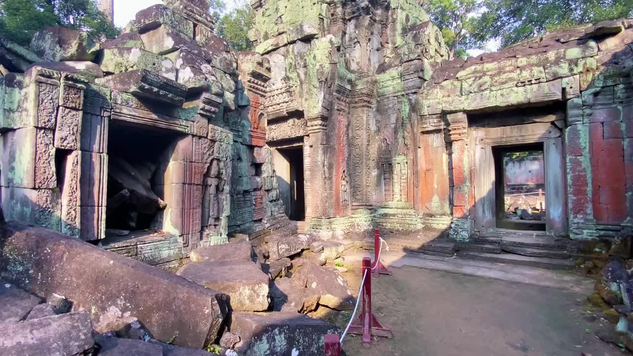 塔普罗姆，一座神秘的高棉文明寺庙，位于柬埔寨吴哥的领土上视频下载